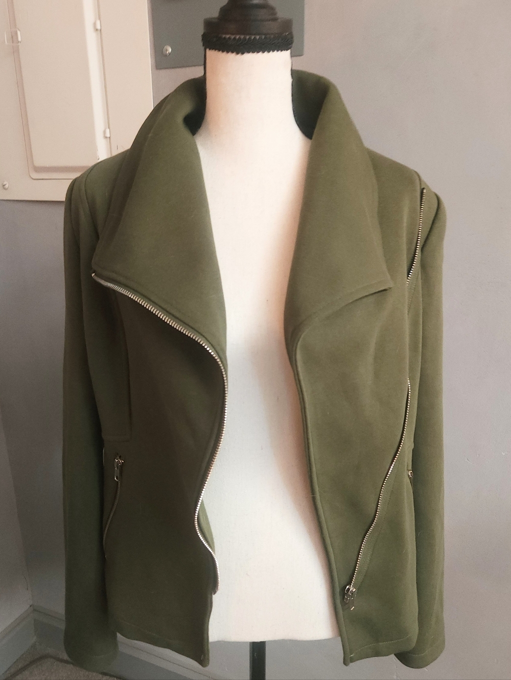 Gibsonlook Asymmetrical Stretch Knit Moto Jacket M NWT